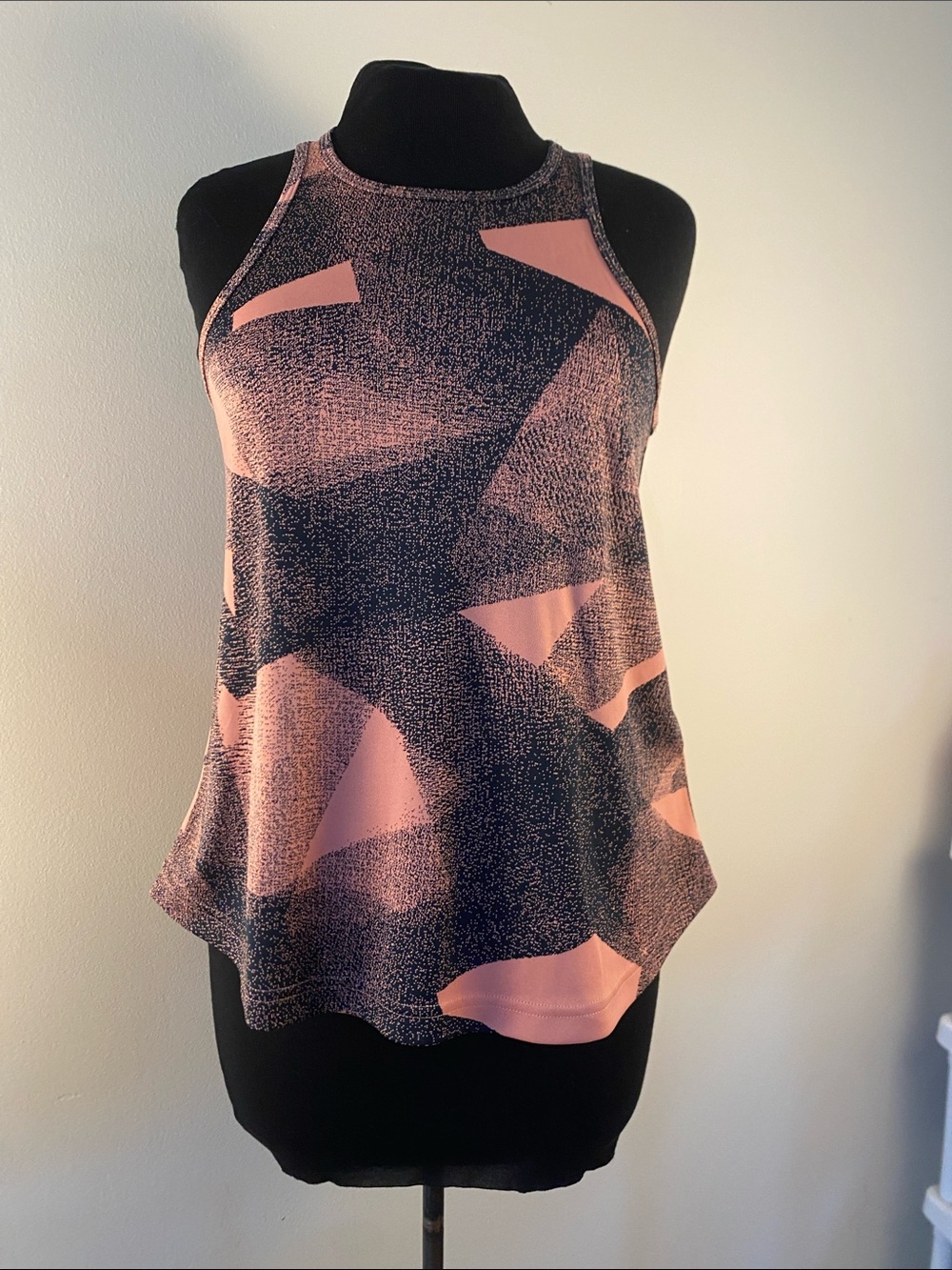 adidas Pink and Black Geo Racerback Tank